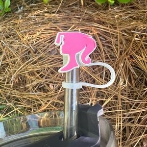 Barbie Head PInk Stanley Straw Topper